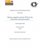Efectos negativos de las TICS en las relaciones interpersonales