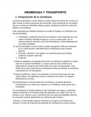 MEMBRANA Y TRANSPORTE Composición de la membrana
