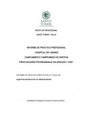 INFORME DE PRACTICA PROFESIONAL “HOSPITAL DE LINARES CUMPLIMIENTO COMPROMISO DE GESTION PRESTACIONES PROGRAMADAS VALORADAS Y GES
