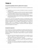 Concepto de propiedad, dirección y gobierno de la empresa