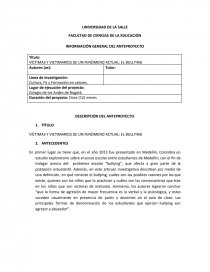 VÍCTIMAS Y VICTIMARIOS DE UN FENÓMENO ACTUAL: EL BULLYING. Página 1