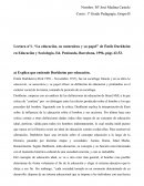 La educación, su naturaleza y su papel” de Émile Durkheim en Educación y Sociología,
