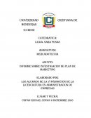 INFORME SOBRE INVESTIGACION DE PLAN DE MARKETING