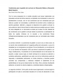 Condiciones para la gestión del currículo en educación básica y educación media superior
