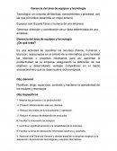 Gerencia del área de equipos y tecnología. Gerencia del área de equipos y tecnología