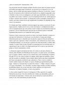 ¿Qué es la ilustración? Emanuel Kant 1784