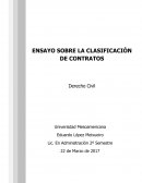 Ensayo sobre la clasificacion de contratos.