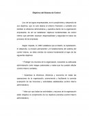 Objetivos del Sistema de Control