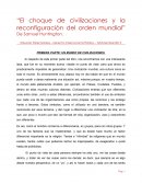 El choque de civilizaciones y la reconfiguraciòn del orden mundial de Samuel Huntington