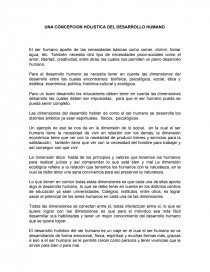 UNA CONCEPCION HOLISTICA DEL DESARROLLO HUMANO. Página 1