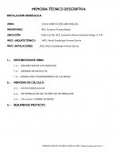 MEMORIA DESCRIpTIVA HIDRO-SANITARIA OBRA: CASA-HABITACIÓN UNIFAMILIAR.