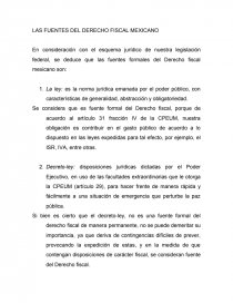 LAS FUENTES DEL DERECHO FISCAL MEXICANO. Página 1