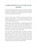 GLOBALIZACIÓN EN LA CULTURA DE LOS JÓVENES.