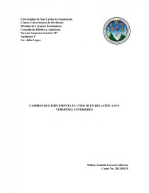 Programa de auditoria CAMBIOS QUE IMPLEMENTA EL COSO III EN RELACIÓN A SUS VERSIONES ANTERIORES. Página 1