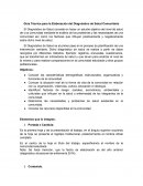 GUIA TECNICA PARA LA ELABORACION DEL DIAGNOSTIPO DE SALUD COMUNITARIO.