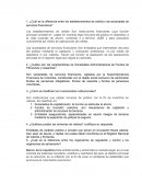 Foro 1- ¿Cuál es la diferencia entre los establecimientos de crédito y las sociedades de servicios financieros?