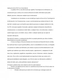Aplicacion de las TICS en el area laboral.. Página 1