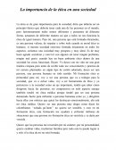 La importancia de la ética en una sociedad
