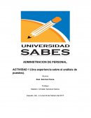 Actividad Una experiencia sobre el analisis de puestos