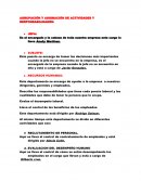 Agrupación y asignación de actividades y responsabilidades