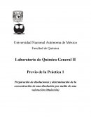 Preparación de disoluciones y determinación de la concentración de una disolución por medio de una valoración (titulación).,