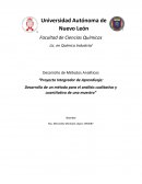 Desarrollo de un método para el análisis cualitativo y cuantitativo de una muestra”.
