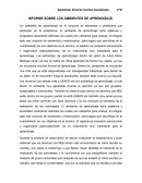 INFORME SOBRE LOS AMBIENTES DE APRENDIZAJE