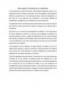 REGLAMENTO INTERNO DE LA EMPRESA Toda empresa que cuente con más de 100 empleados