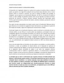 CONSTITUCION DE MEXICO Y LEGISLACION LABORAL. Página 1