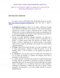 CONCEPTO DE IDENTIDAD PROFESIONAL DOCENTE. Página 1