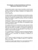 El investigador y la actitud transdiciplinaria. Condiciones, implicancias y limitaciones. Luis Carrizo.
