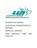 LICENCIATURA: ADMINISTRACION DE EMPRESAS MATRICULA: U99205857 TAREA INDIVIDUAL 5:MINI CASO ITEAM, INC.