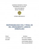 Trabajo de RESPONSABILIDAD CIVIL Y PENAL EN DEL ORDENAMIENTO JURIDCIO VENEZOLANO