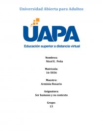 Tarea 1 de Ser Huamano y su contexto. Página 1