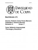 Reflexión Argumentada “Psicología y Educación”