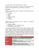 Las frutas y verduras en diferentes temperaturas o ambientes