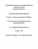 Trata de personas en México “Evolución de los sistemas jurídicos contemporáneos”