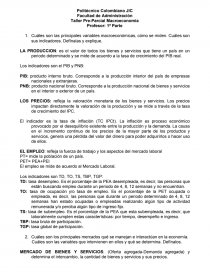 Cuáles son las principales variables macroeconómicas, cómo se miden. Cuáles son sus indicadores. Defínalas y explique.. Página 1