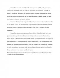 En este libro nos habla un niño llamado enrique,que vive en Italia, en la provincia de Turin, el cual en forma de diario nos cuenta sus experiencias, sus reflexiones. Página 1