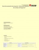 Guía formulación de proyecto: Informe de Avance 1 “Evaluación de la Idea de Negocios”