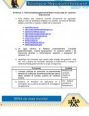 Evidencia 3: Taller Entidades gubernamentales involucradas en comercio internacional