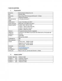 Certificar en ISO 9001 los procesos de Elaboración y Procesado de Choritos.. Página 1