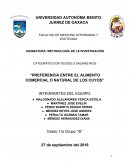 Preferencia de los cuyos hacia el alimento comercial o natural