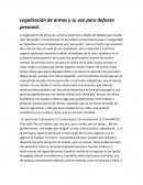 Legalización de armas y su uso en defensa personal