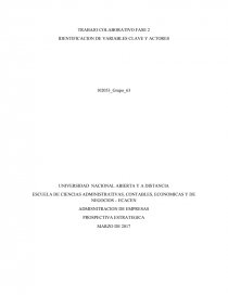 TRABAJO COLABORATIVO FASE 2 IDENTIFICACION DE VARIABLES CLAVE Y ACTORES. Página 1