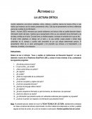 Actividad La lectura crítica. Aves o reptiles en Instituciones de Educación Superior