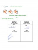 Resumen de actividades en área de
