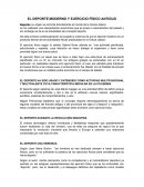 El deporte moderno y antiguo