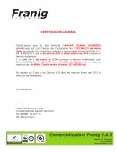 CERTIFICACIÓN LABORAL