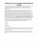 Reporte de : Las 21 Cualidades Indispensables de un Líder